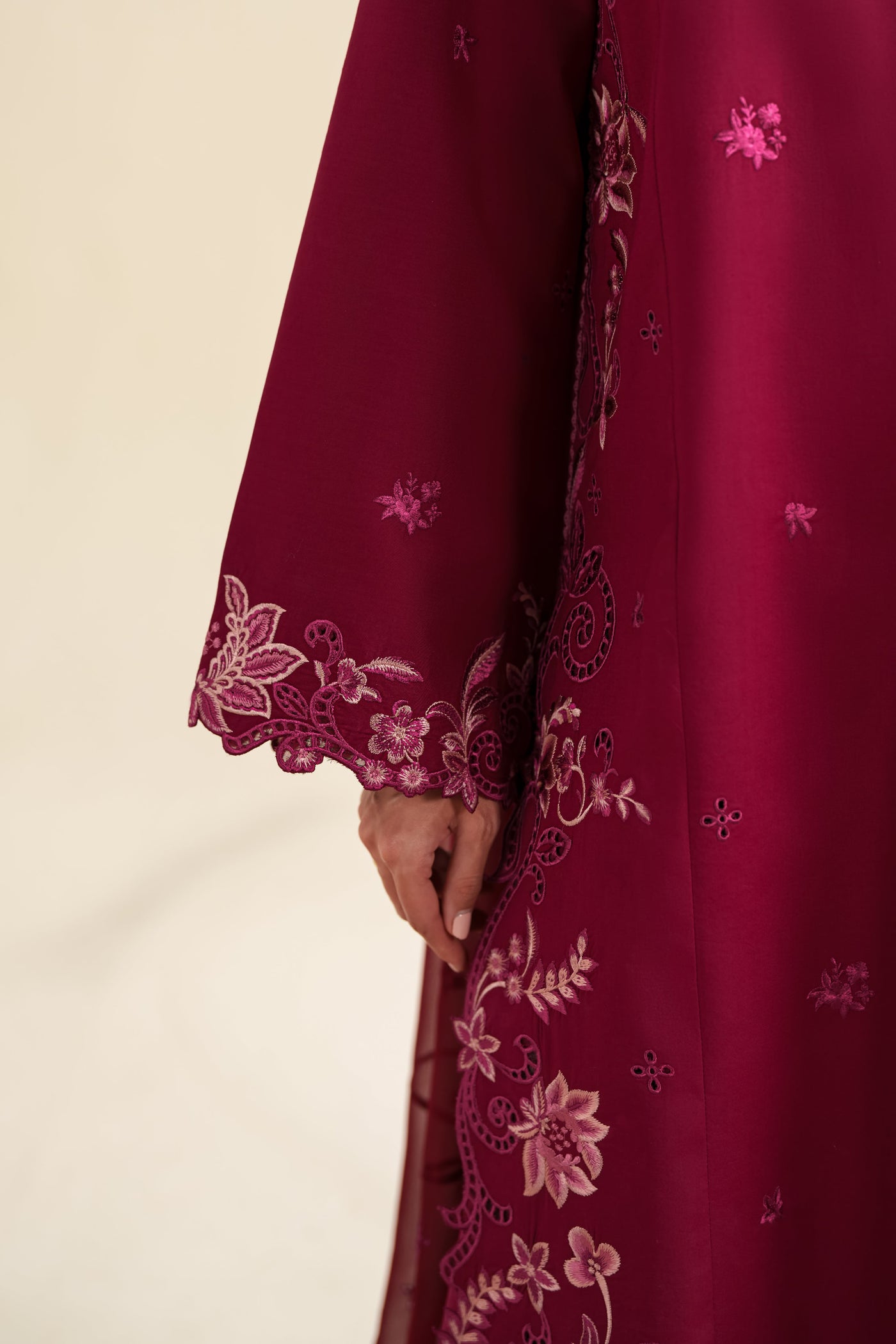 DEEP PINK LUXURY EMBROIDERED 3PCS SET (NPA3-26425) - READY TO WEAR