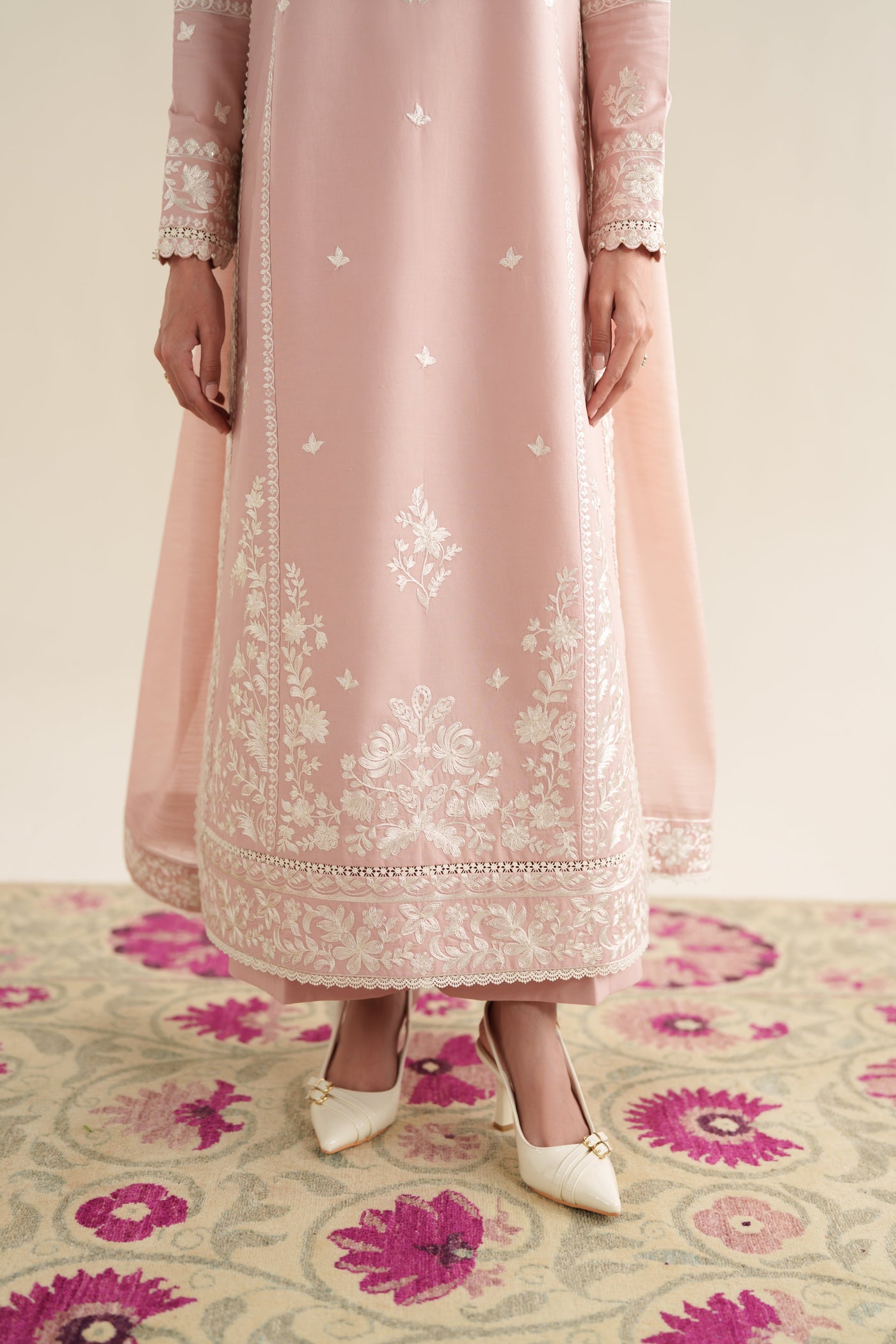 Blush Pink Luxury Embroidered 3Pcs Set (Npa3-26424) - Ready To Wear