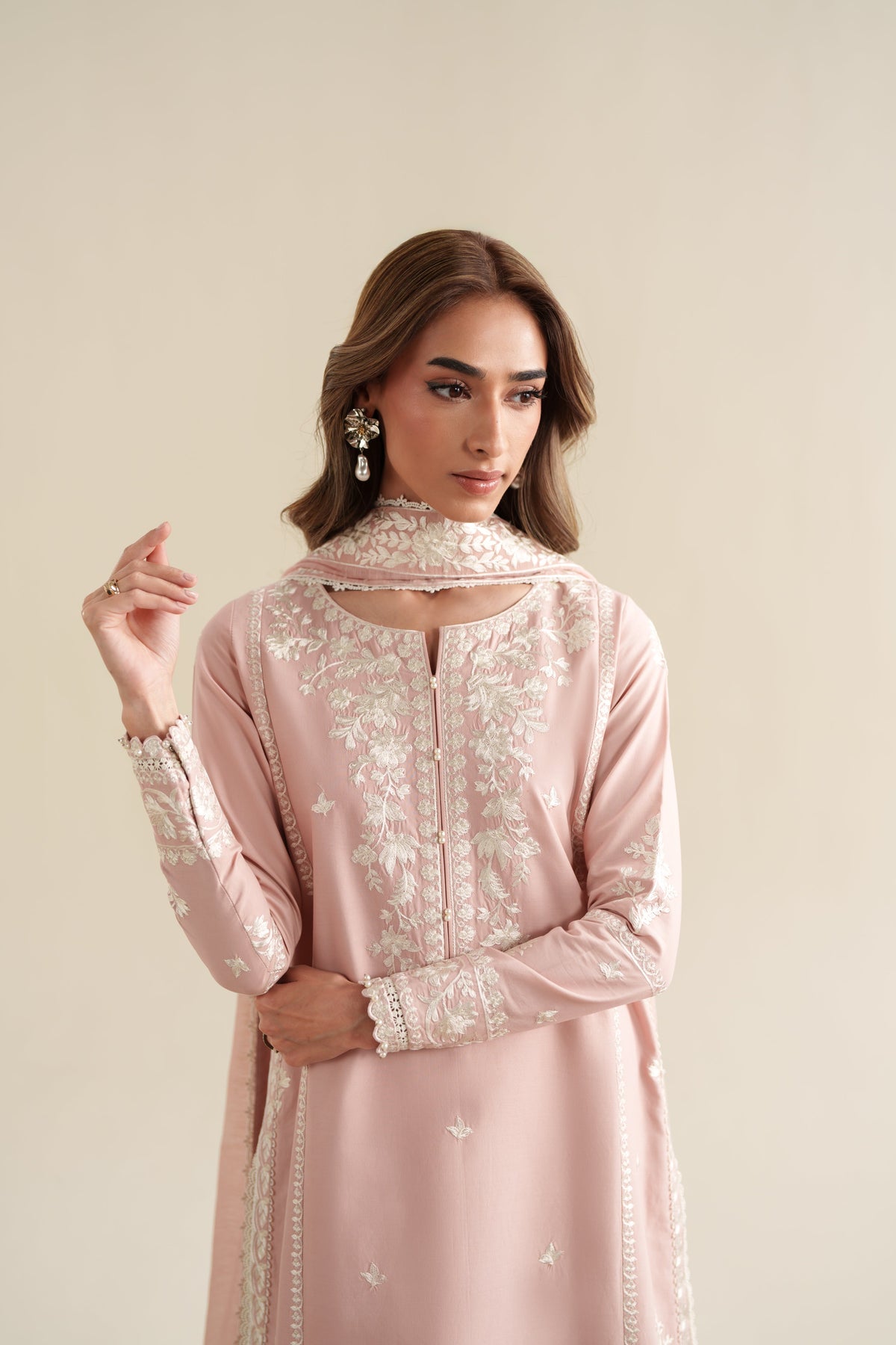 BLUSH PINK LUXURY EMBROIDERED 3PCS SET (NPA3-26424) - READY TO WEAR