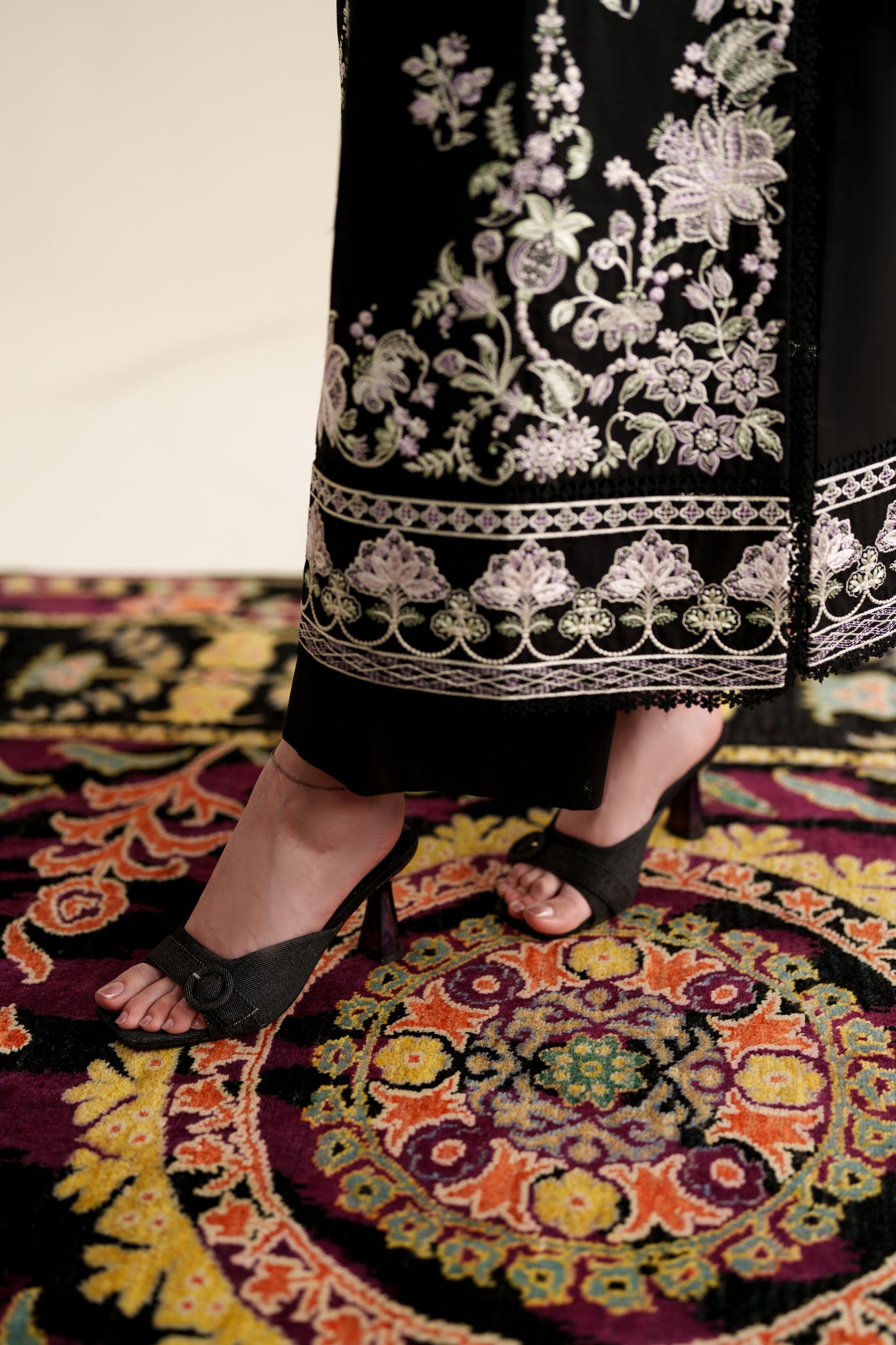 BLACK LUXURY EMBROIDERED 3PCS SET (NPA3-26422) - READY TO WEAR