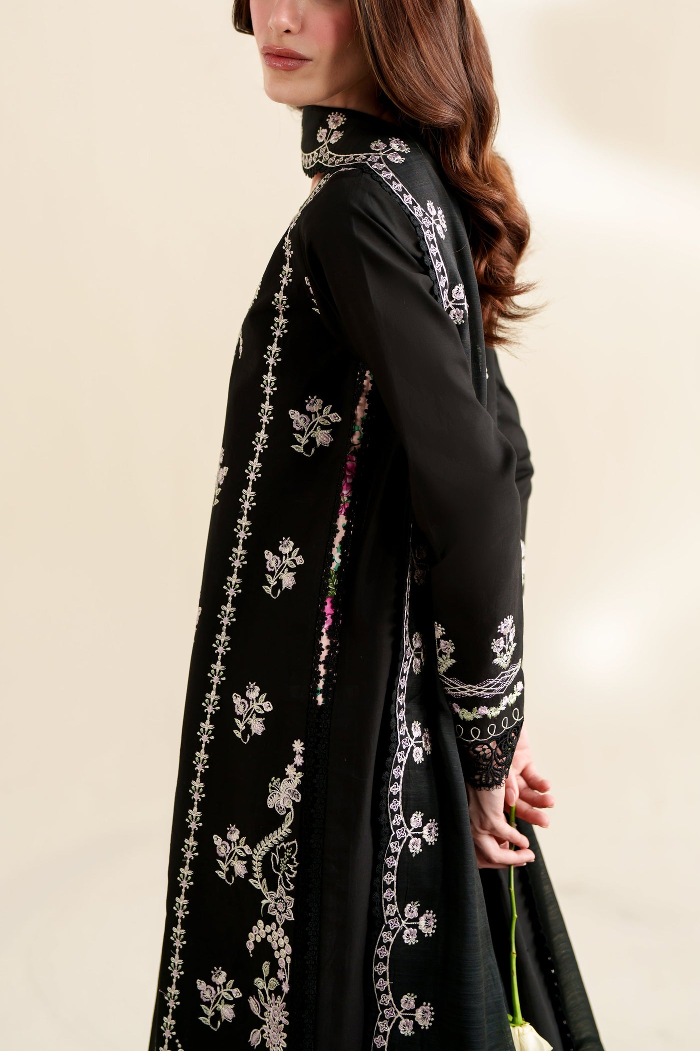 BLACK LUXURY EMBROIDERED 3PCS SET (NPA3-26422) - READY TO WEAR