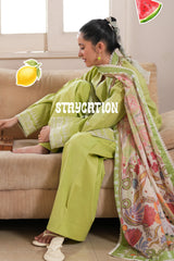 MATCHA LUXURY LAWN 3PCS SET (NPA3-26436) - READY TO WEAR STAYCATION 2026