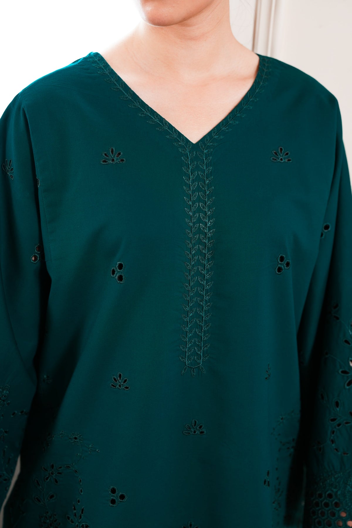 EMERALD CO-ORD LUXURY EMBROIDERED 2PCS SET (NPA2-26304)-READY TO WEAR STAYCATION 2026