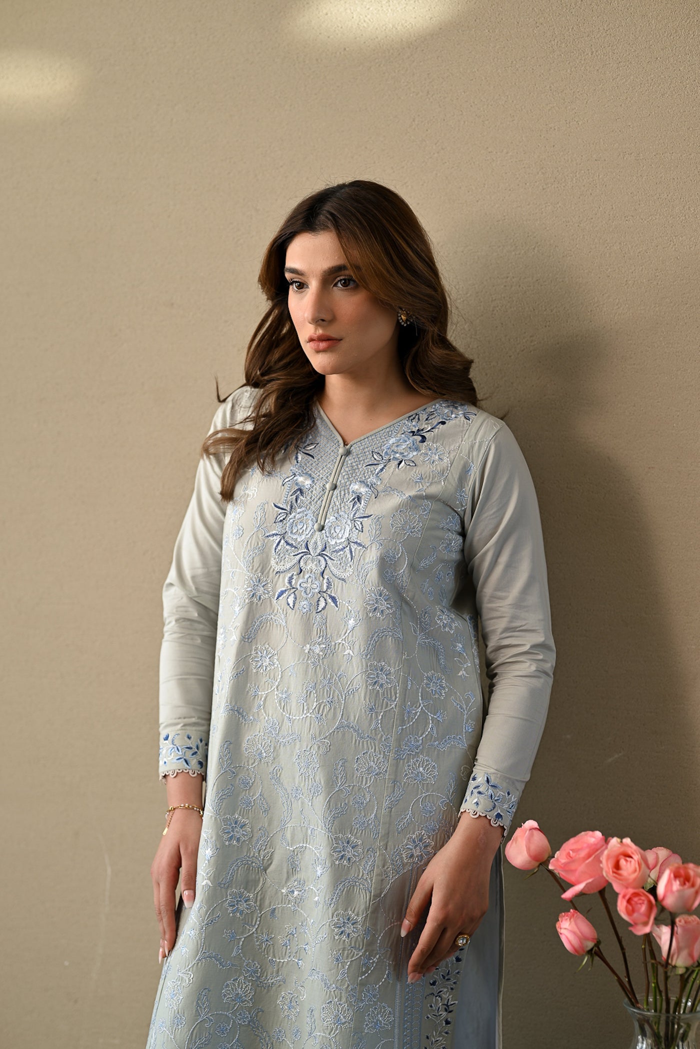 MAROON LUXURY EMBROIDERED LAWN 3PCS SET (NPA3-26409) - RAMADAN 2026 READY TO WEAR