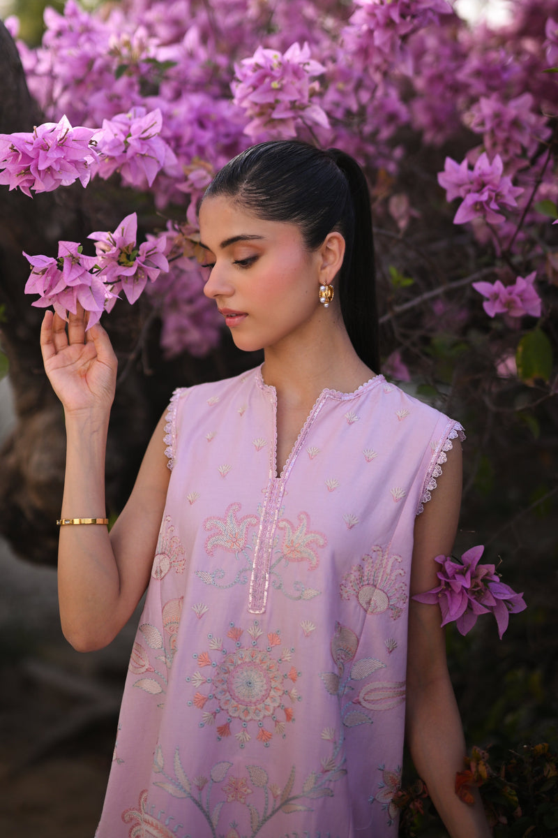 Pastel Cloud Luxury Printed Embroidered Lawn Set (Nel-25613)