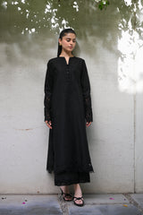 WATERMELON / BLACK LUXURY PRINTED EMBROIDERED LAWN SET (NEL-25611)