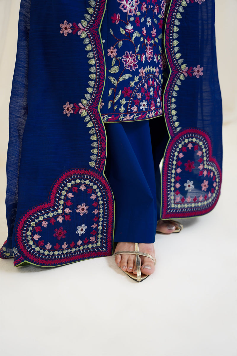 ROYAL BLUE LUXURY EMBROIDERED 3PCS SET NPA3-25424 (EID 2025 READY TO WEAR)