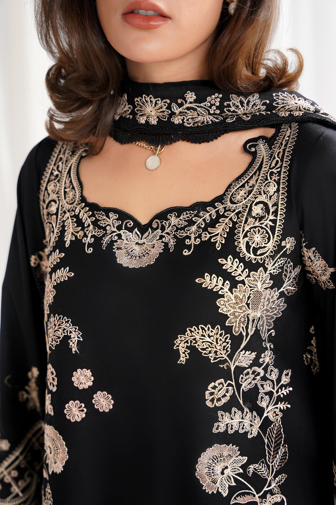 DEEP PINK LUXURY EMBROIDERED 3PCS SET (NPA3-26425) - READY TO WEAR