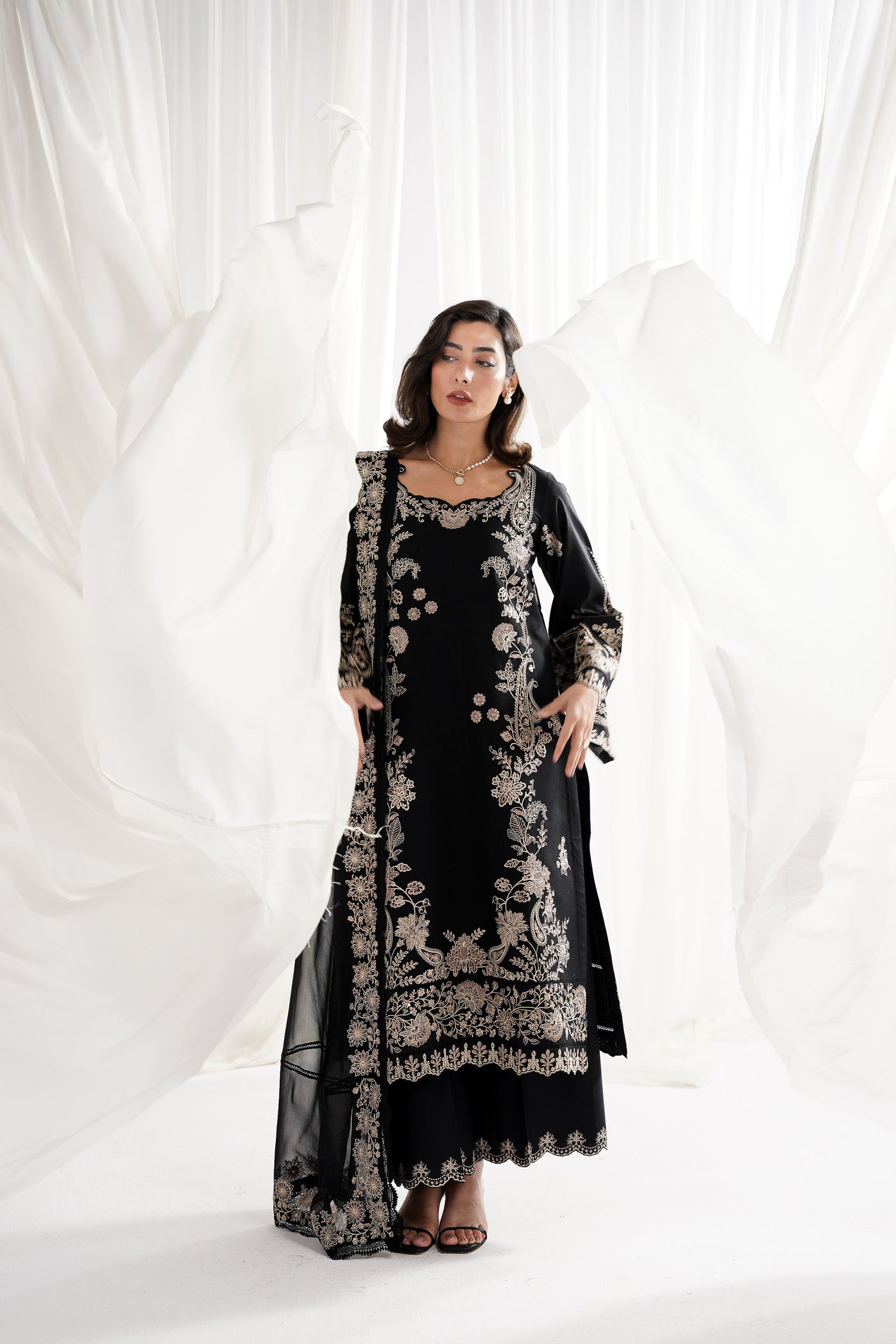 DEEP PINK LUXURY EMBROIDERED 3PCS SET (NPA3-26425) - READY TO WEAR