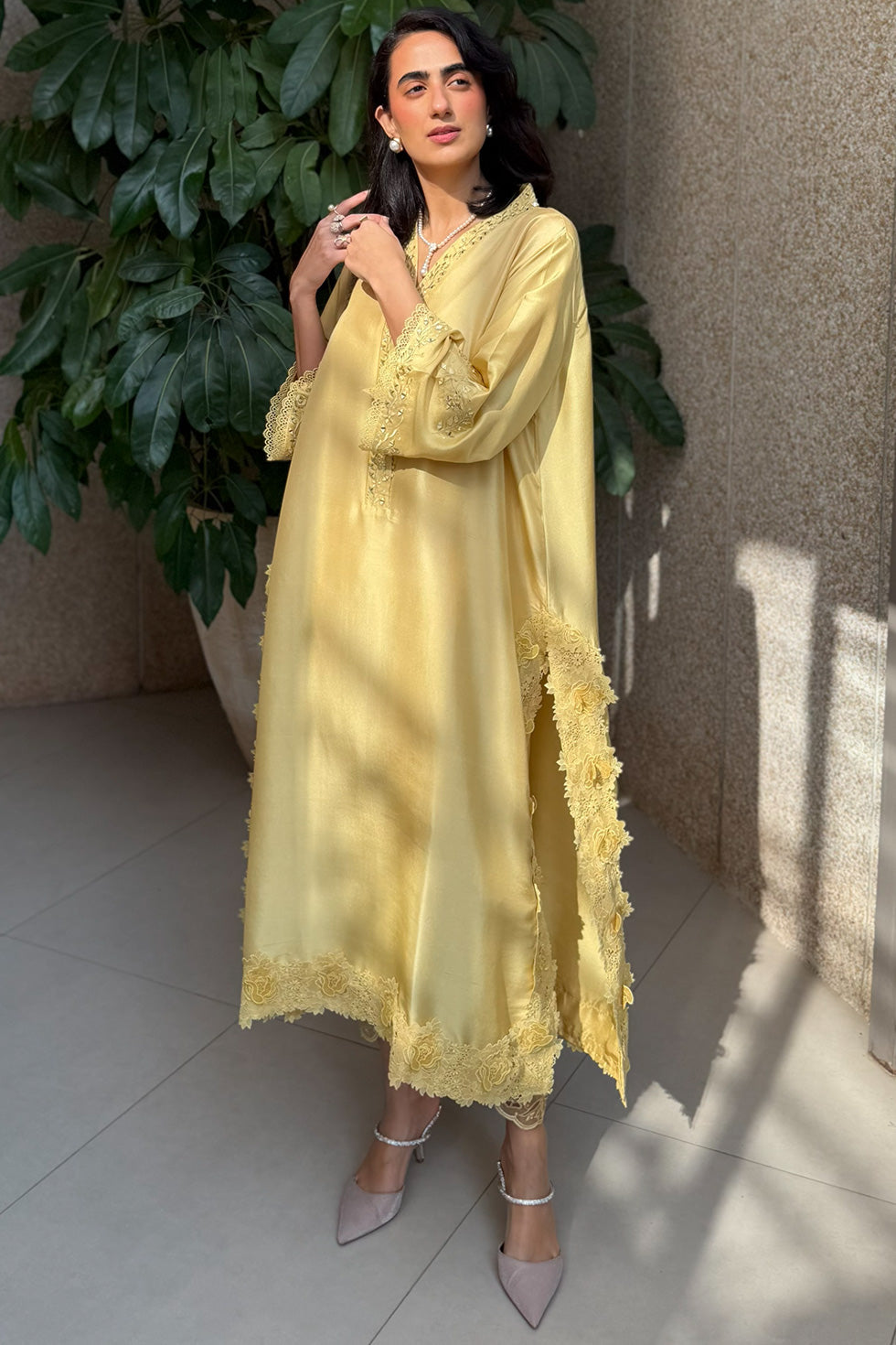 Floral Cutwork - Butter Yellow