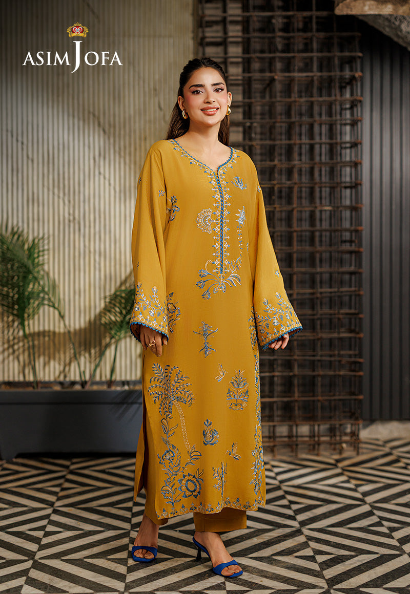 Ajpb-314 Embroidered Raw Silk Stitched 2Pcs