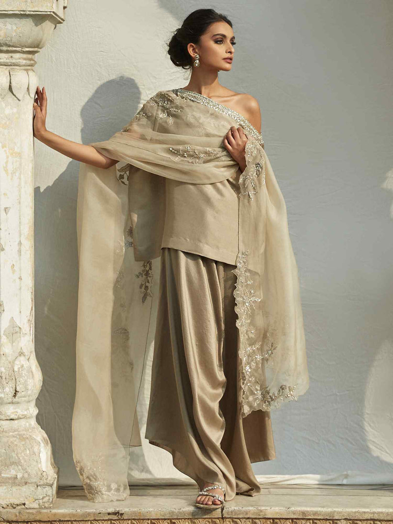 Off Shoulder, Pants & Dupatta