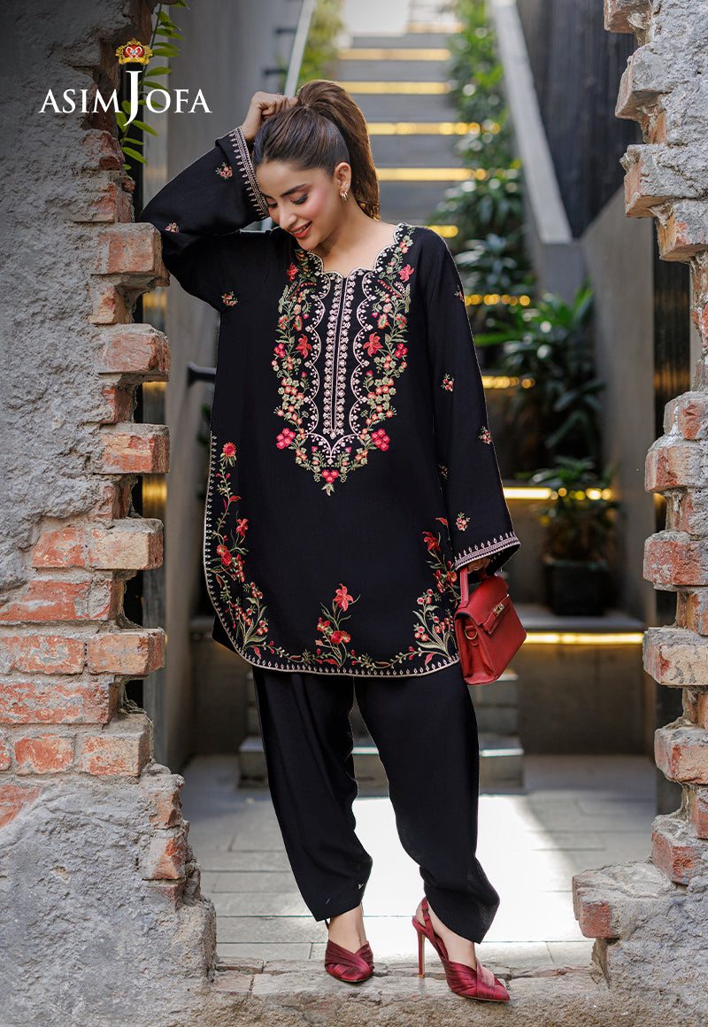AJPB-303 Embroidered Raw Silk Stitched 2pcs