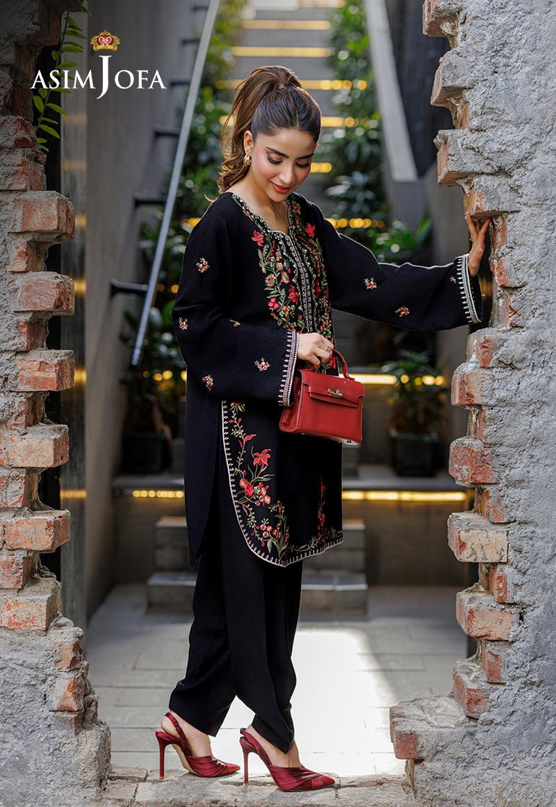 AJPB-303 Embroidered Raw Silk Stitched 2pcs