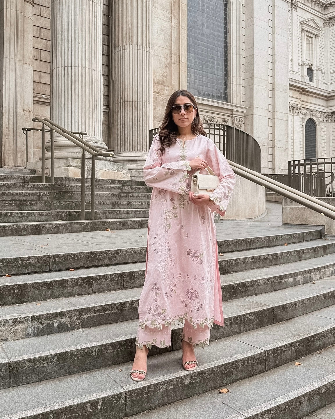 Zinnia - Pink Embroidered CO-ORD Set