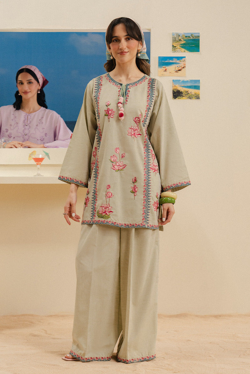 2 Piece Embroidered Chambray Suit (Flow)