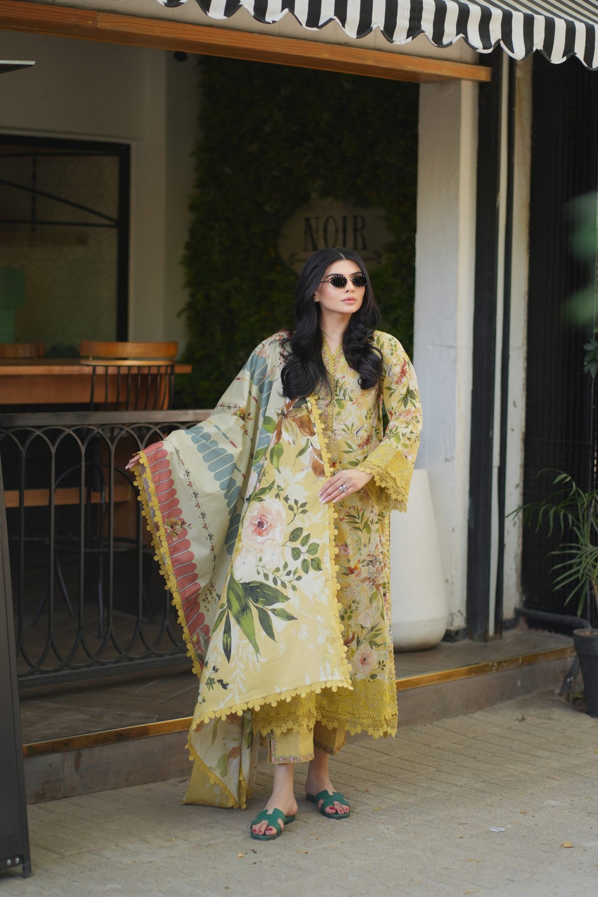 Aneelas Lawn Print Emb Shirt Trouser with Printed Duppata 3pc [SPR-26-21] [Dispatch Time 2 Months]