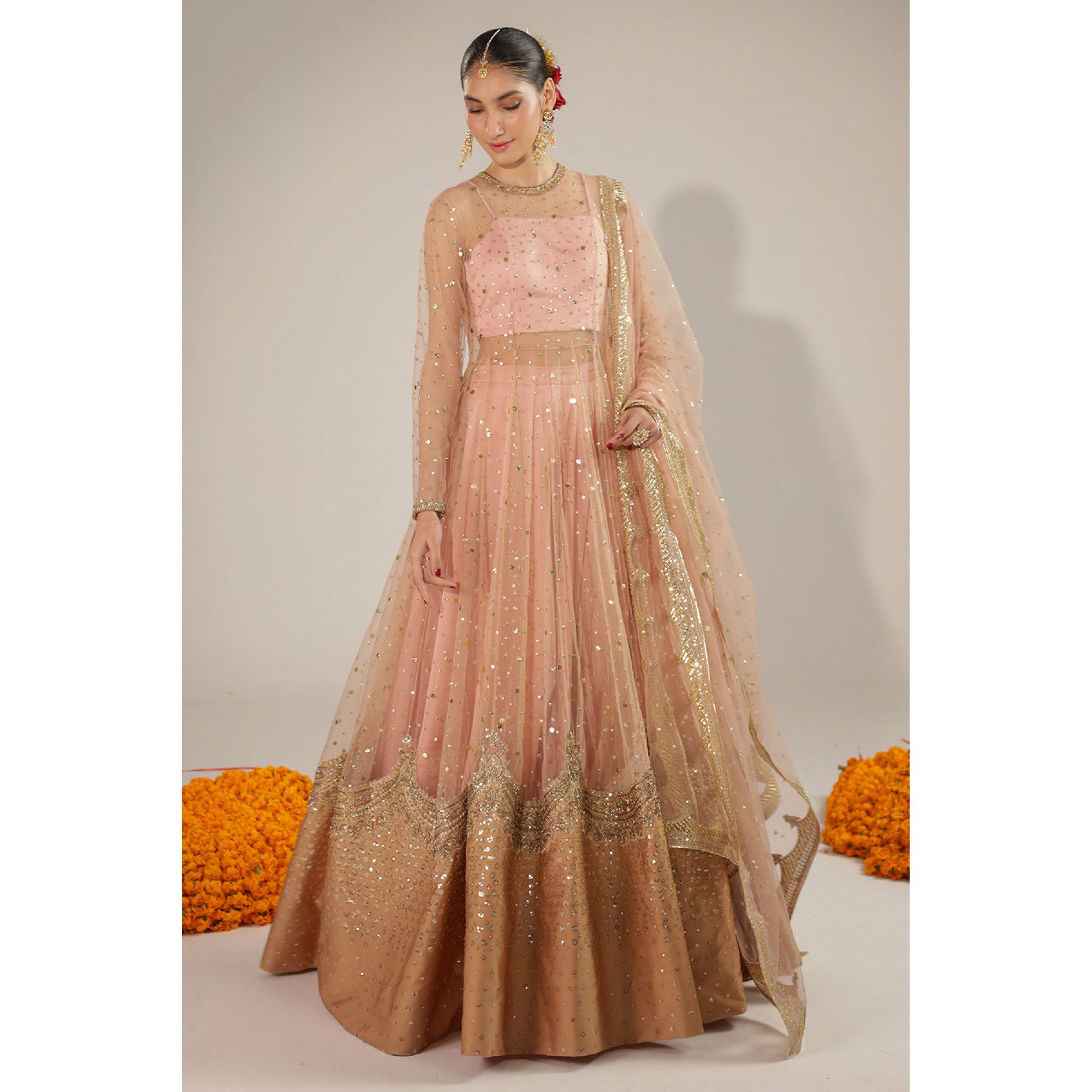 Peach Anarkali