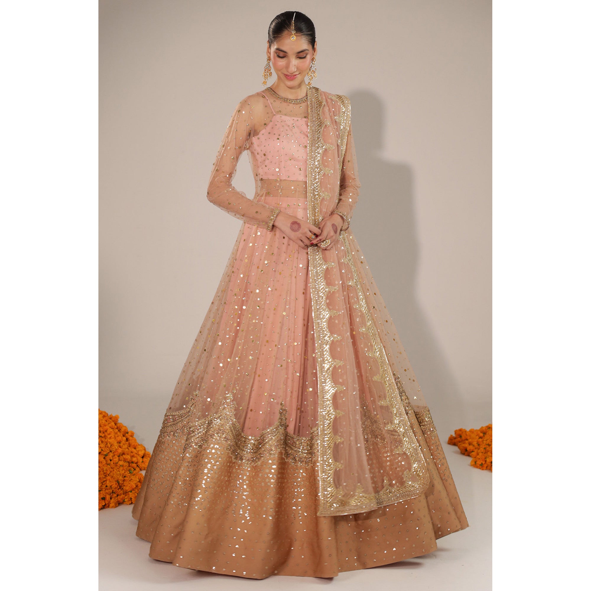 Peach Anarkali