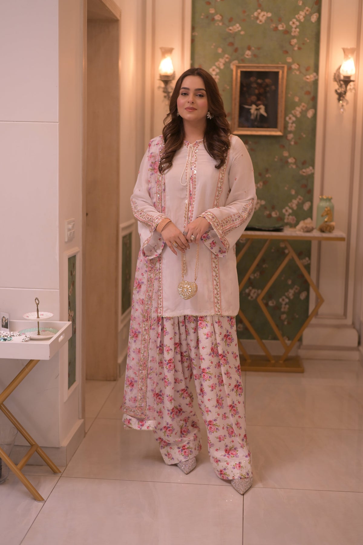 Aneelas Raw Silk Semi Formal Emb 3pc Emb Chiffon Duppata [FC-30] [Dispatch Time 2 Months]