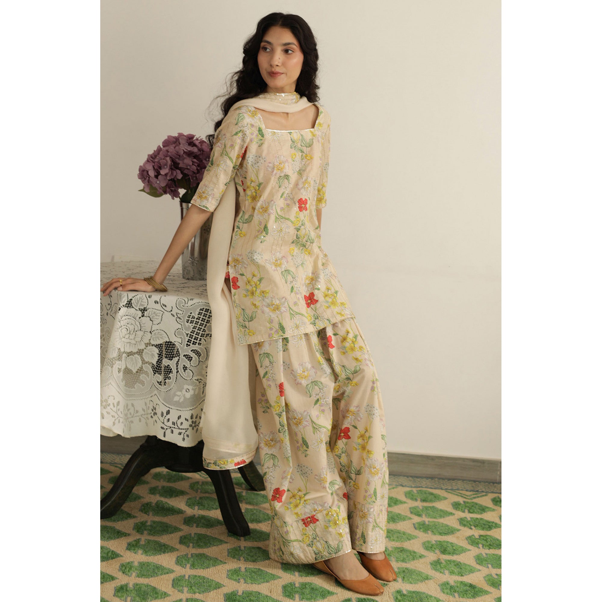 Ivory Printed Outfit