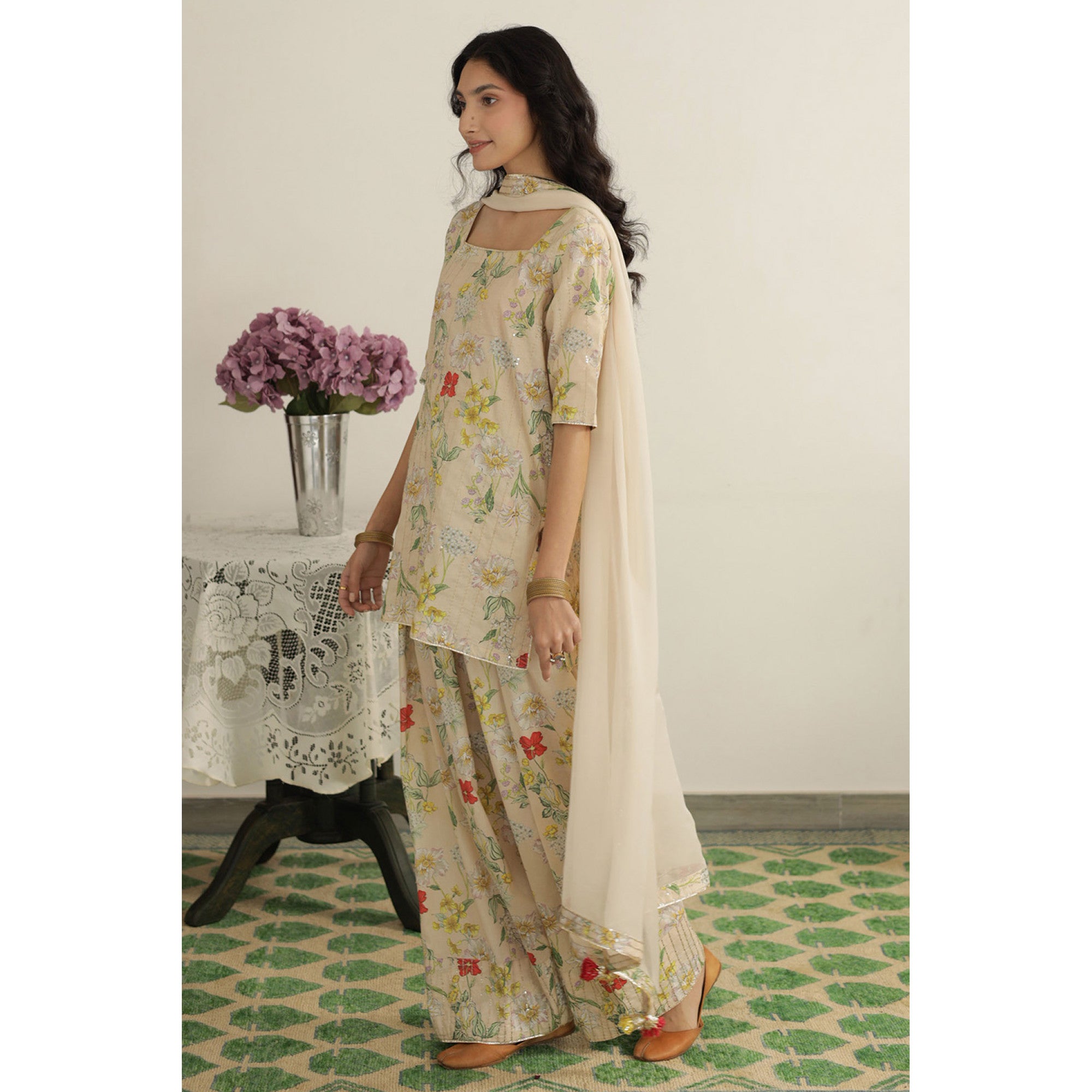 Ivory Printed Outfit