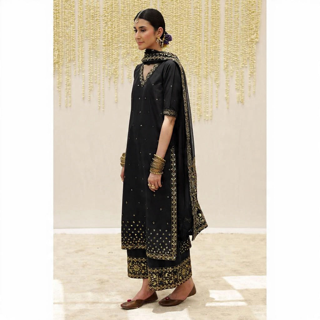 Black Grace 3 piece Embroidered Luxury Pret For Women