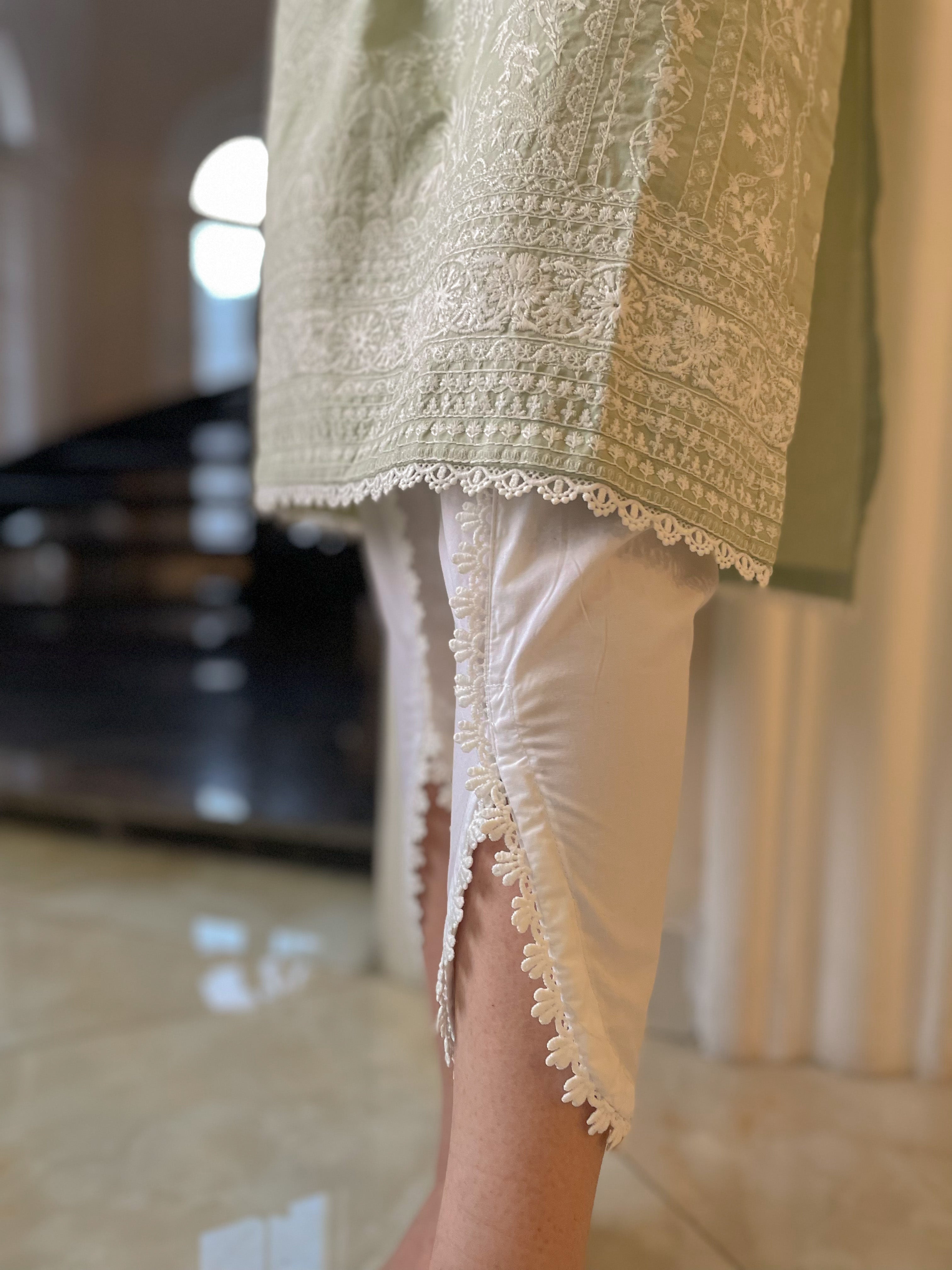 Sage Green Embroidered Kurta
