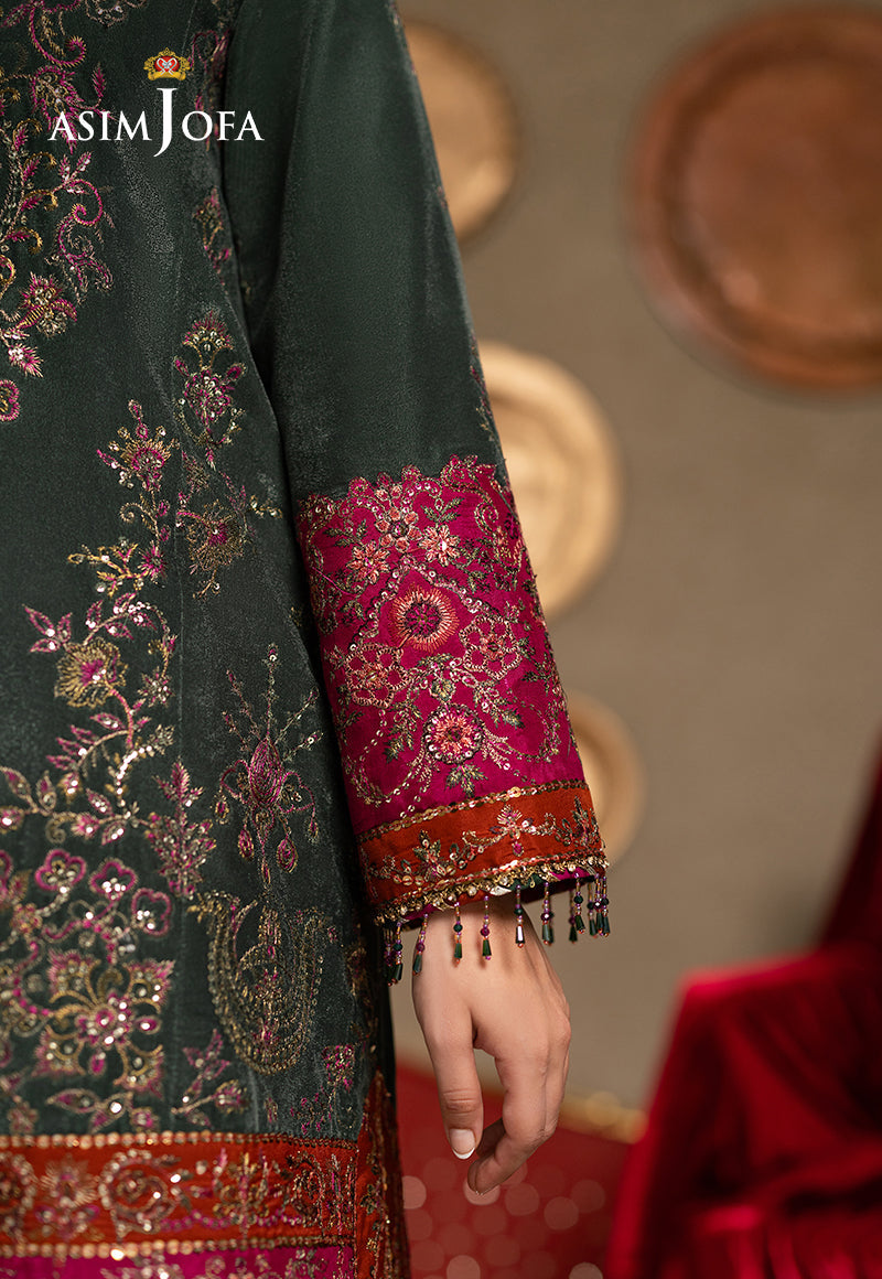 AJUMV-04 Embroidered Velvet Unstitched 3 Pcs