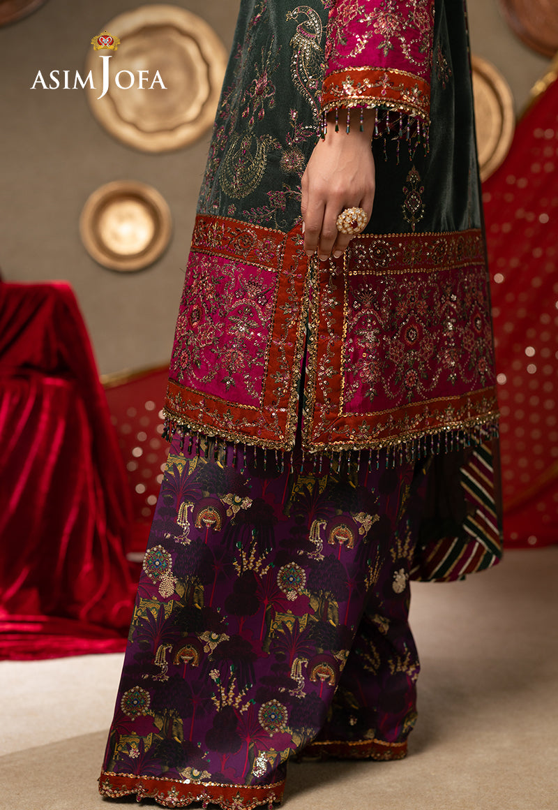 AJUMV-04 Embroidered Velvet Unstitched 3 Pcs