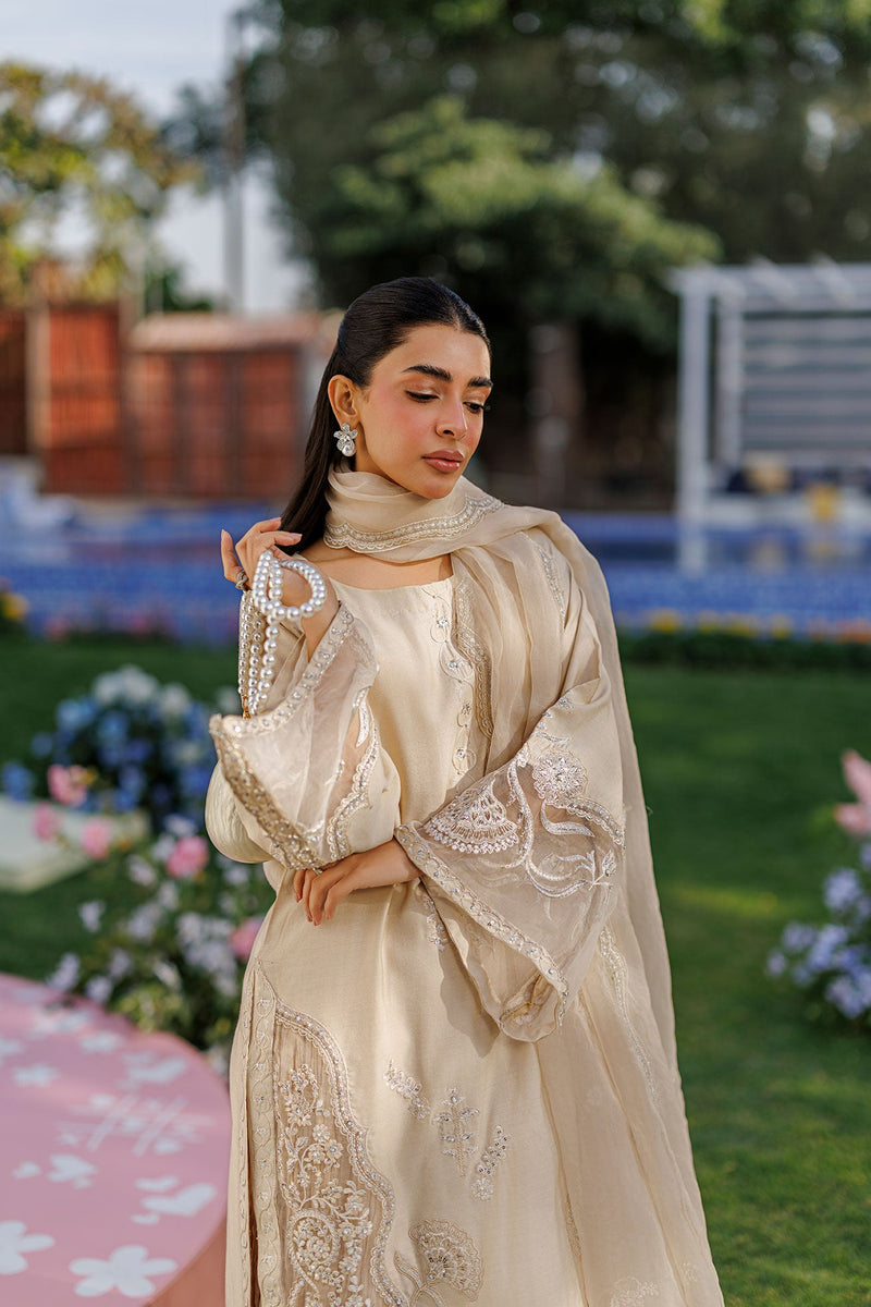 DUPATTA: SS26DD-2901  BEIGE EMBROIDED DUPATTA