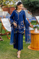 DUPATTA: SS26DD-2907 NAVY BLUE EMBROIDED DUPATTA