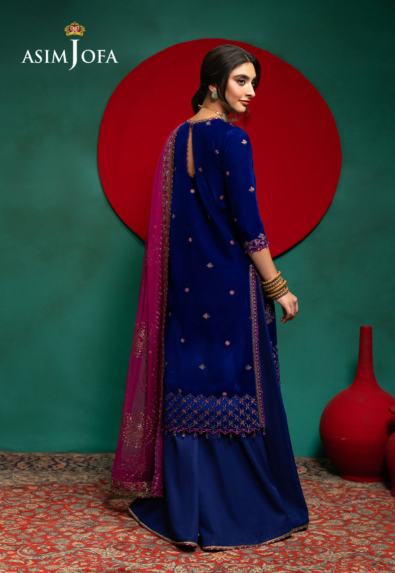 AJUMV-09 Embroidered Velvet Unstitched 3 Pcs