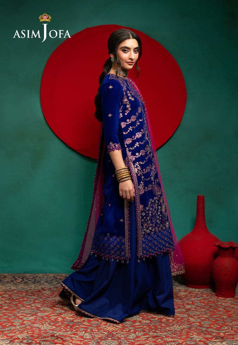 AJUMV-09 Embroidered Velvet Unstitched 3 Pcs