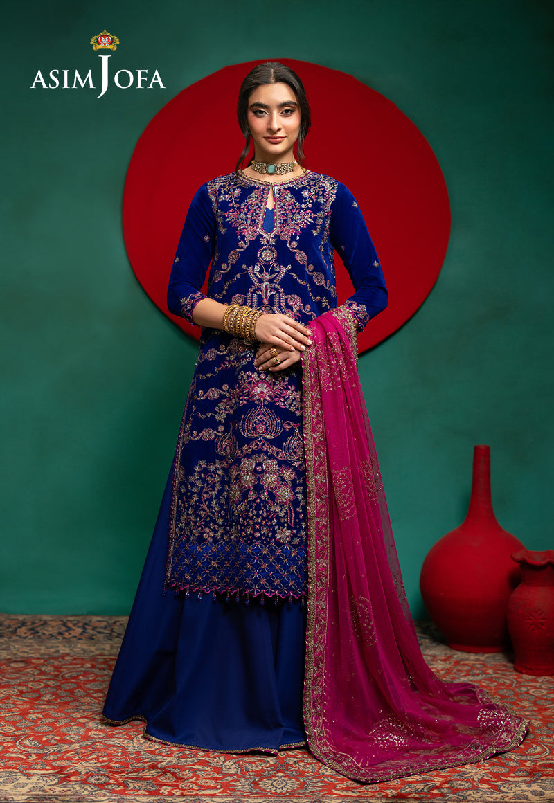 AJUMV-09 Embroidered Velvet Unstitched 3 Pcs