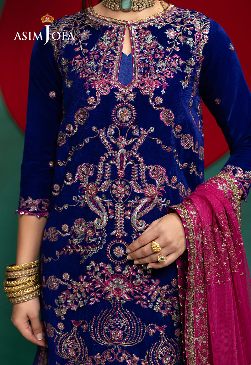 AJUMV-09 Embroidered Velvet Unstitched 3 Pcs