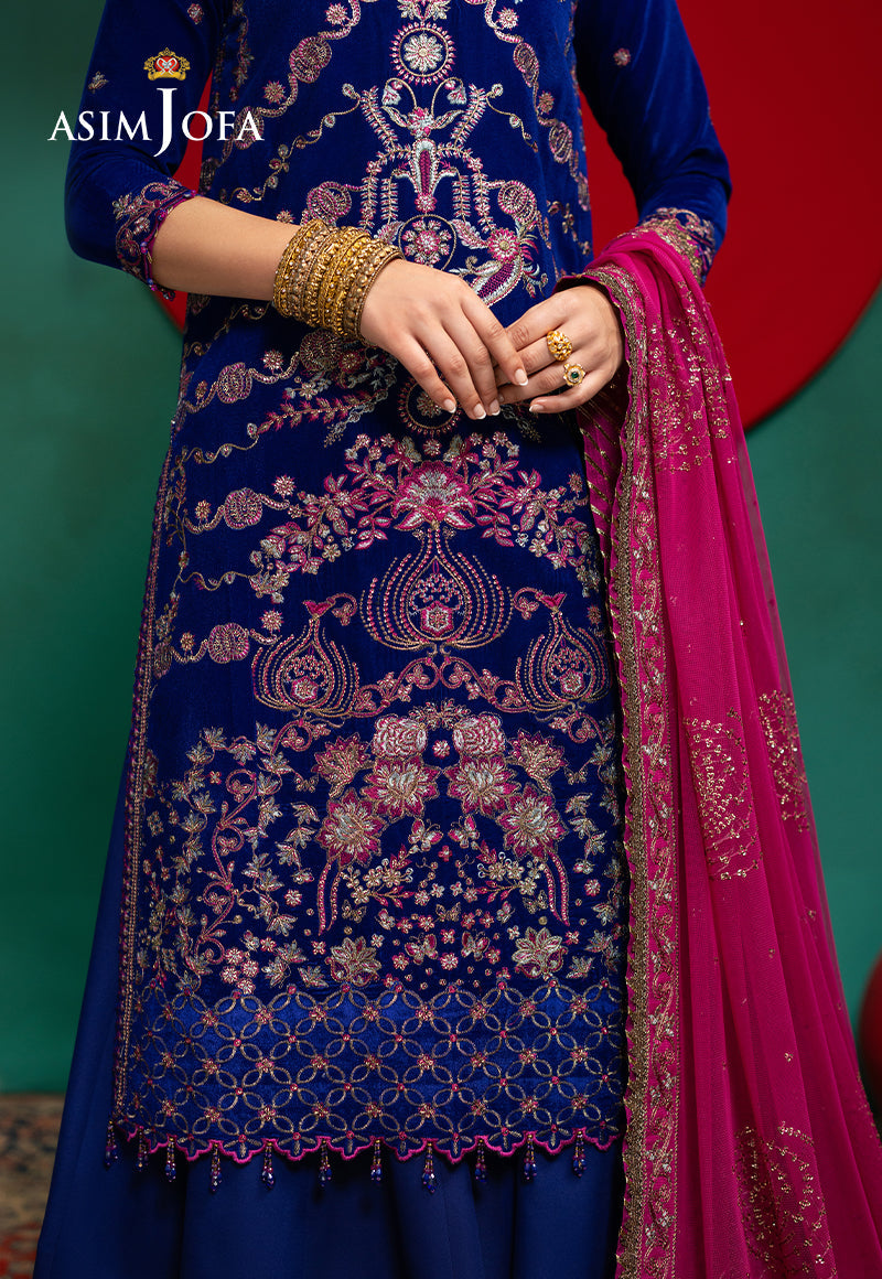 AJUMV-09 Embroidered Velvet Unstitched 3 Pcs