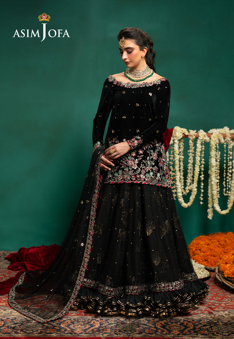 AJUMV-07 Embroidered Velvet Unstitched 3 Pcs