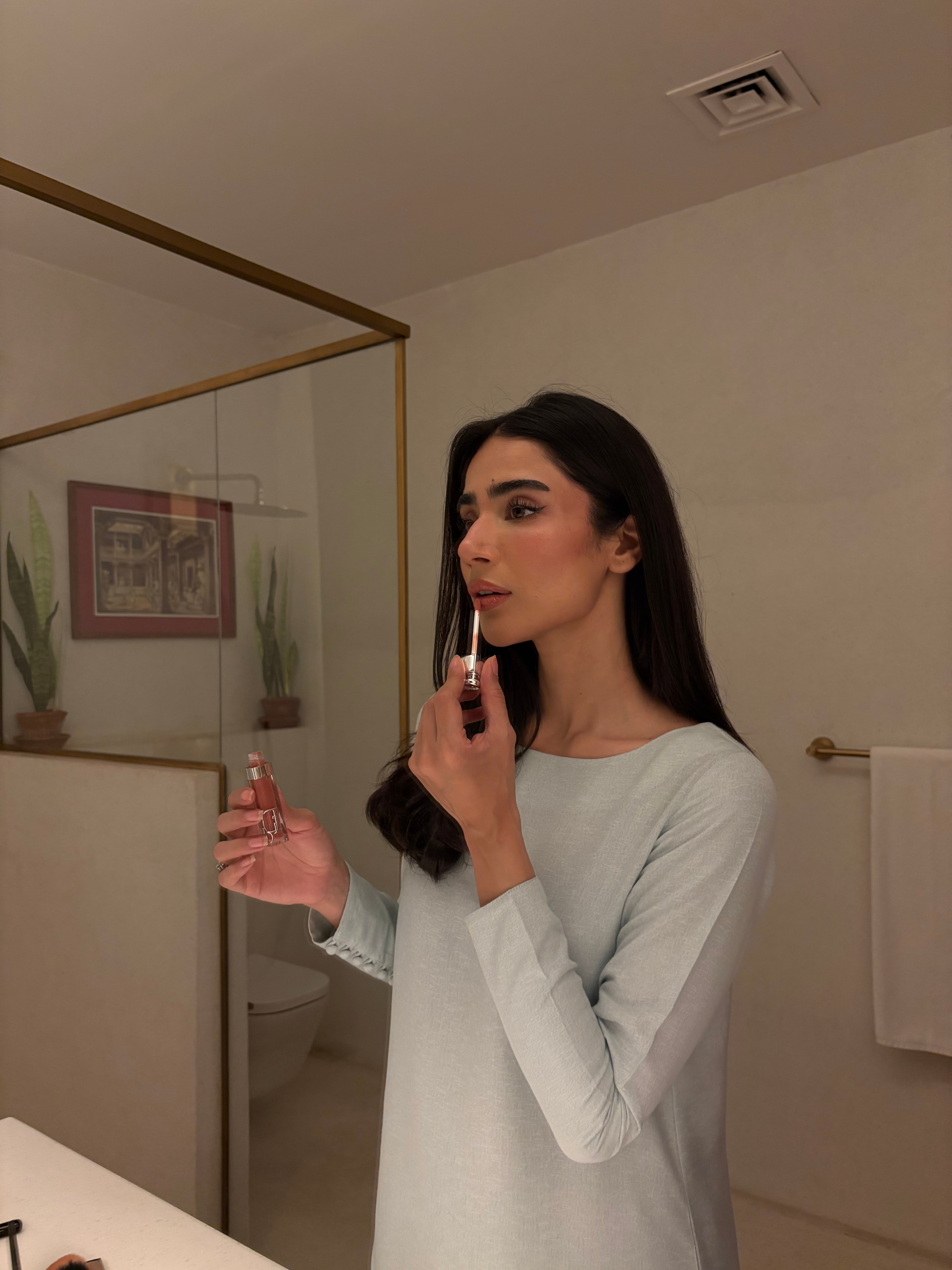 Muted Grey-Blue Buttoned Set