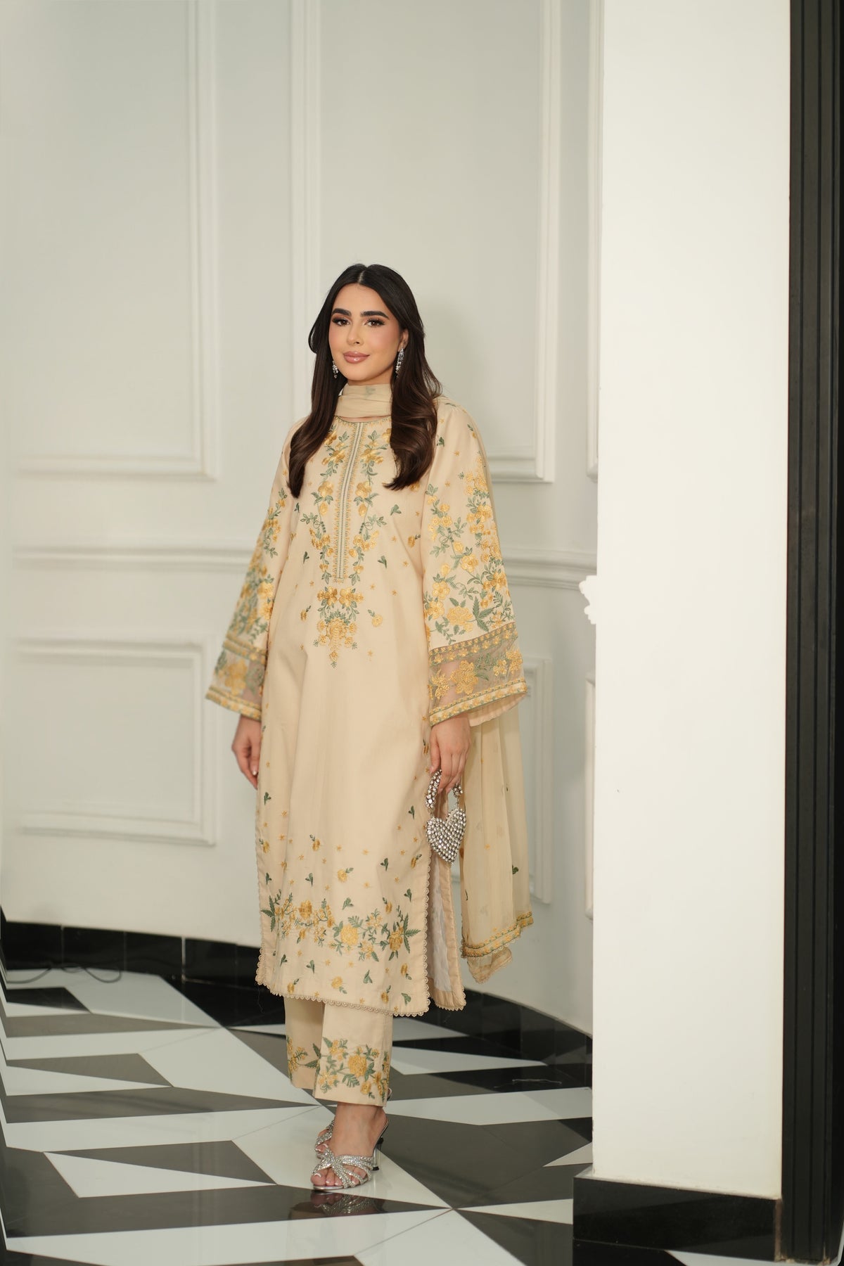 Aneelas Lawn Emb 3pc Chiffon Duppata [LUX-26-94] [Dispatch Time 2 Months]