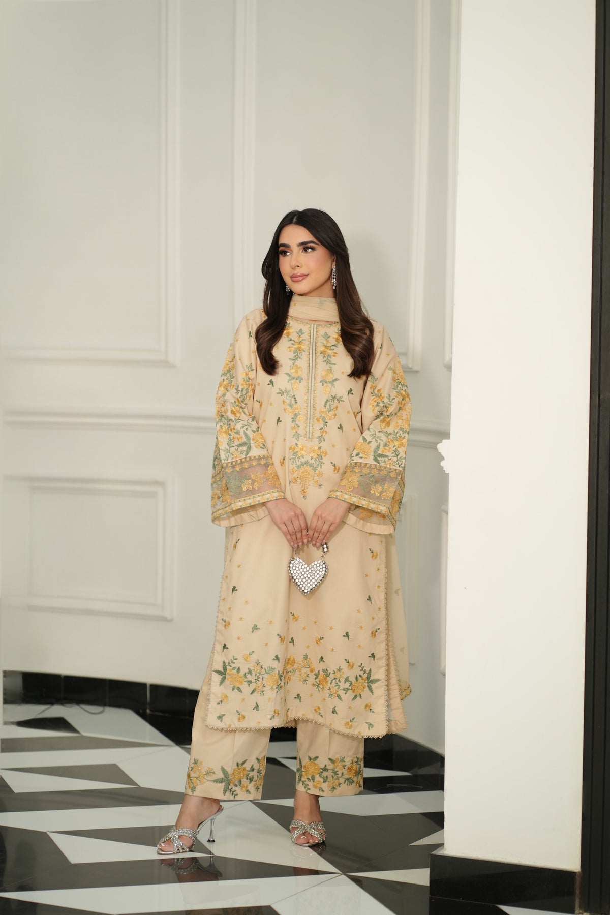 Aneelas Lawn Emb 3pc Chiffon Duppata [LUX-26-94] [Dispatch Time 2 Months]