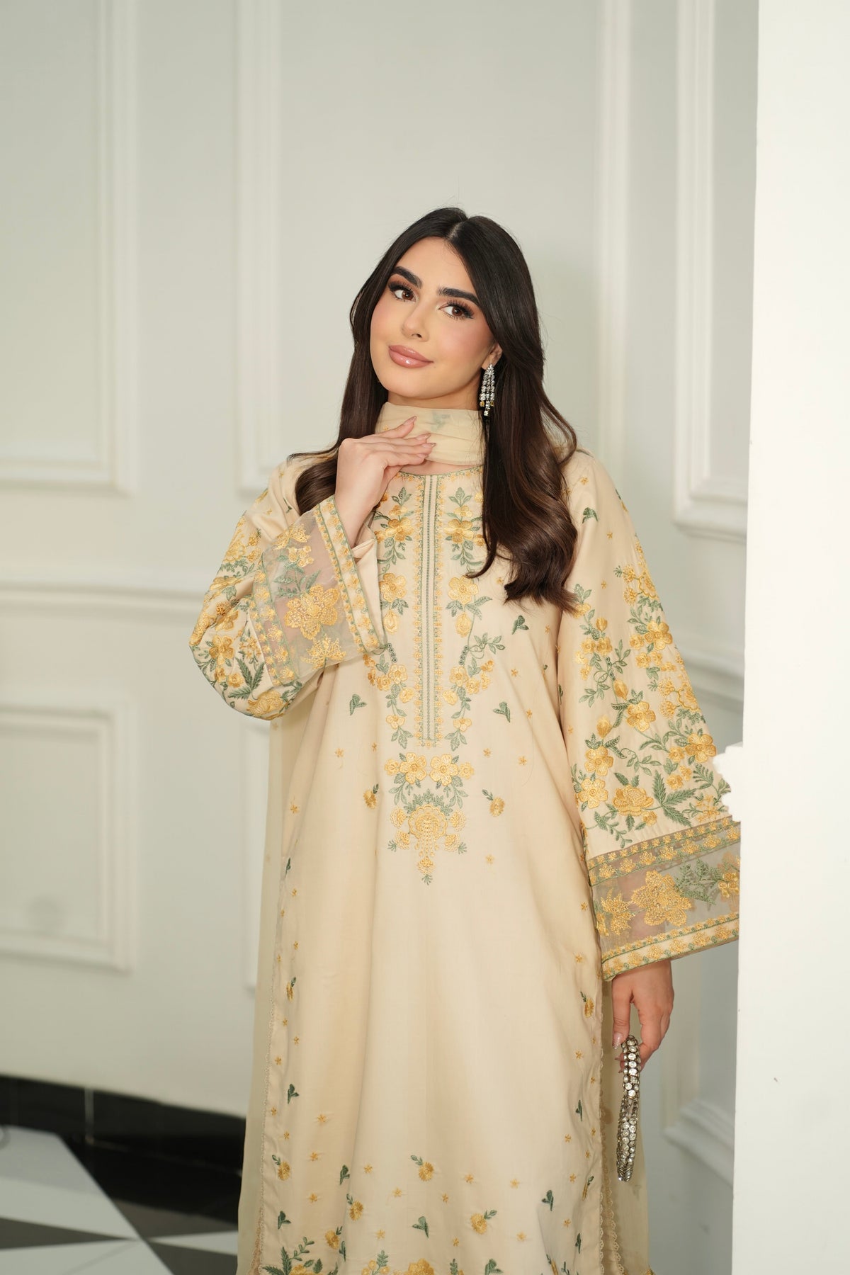 Aneelas Lawn Emb 3pc Chiffon Duppata [LUX-26-94] [Dispatch Time 2 Months]