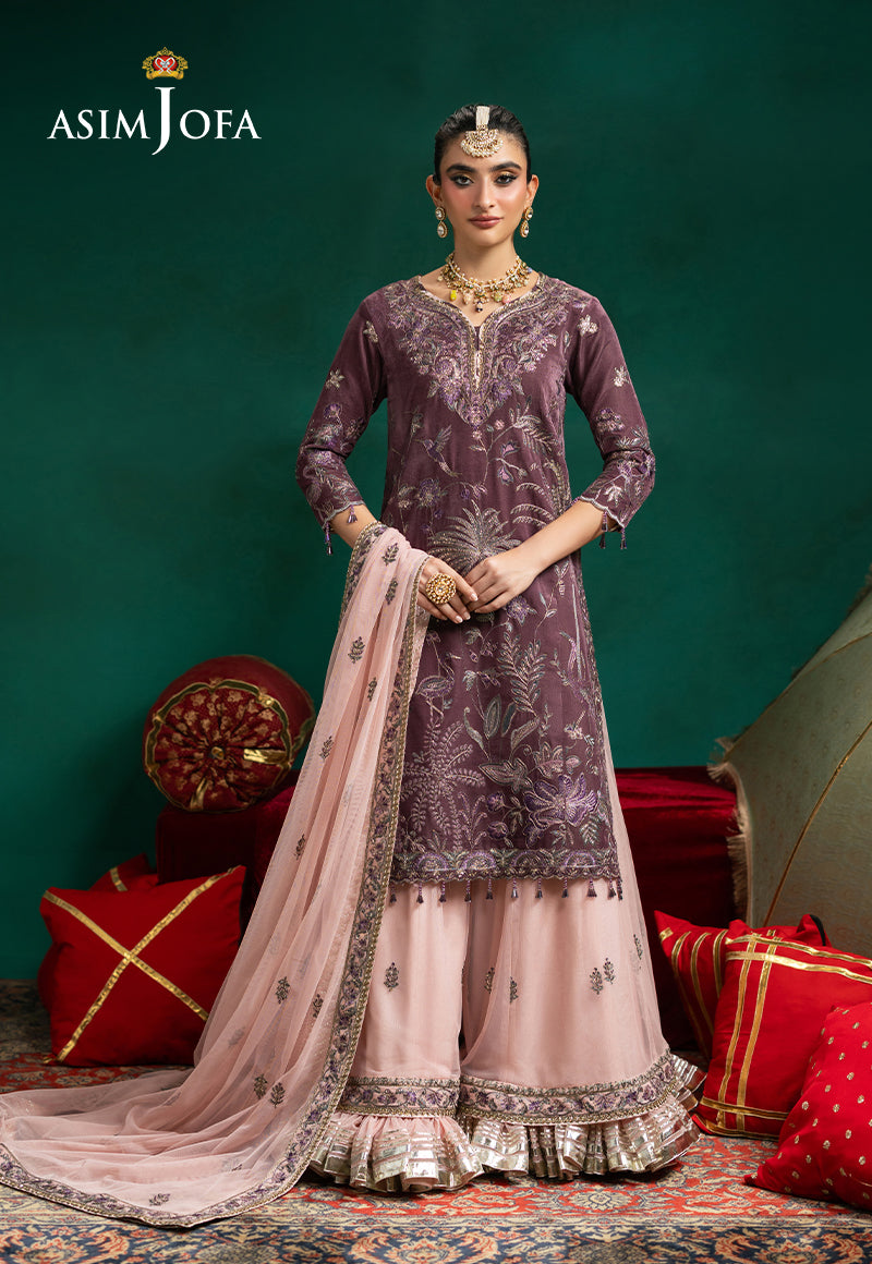 AJUMV-02 Embroidered Velvet Unstitched 3 Pcs