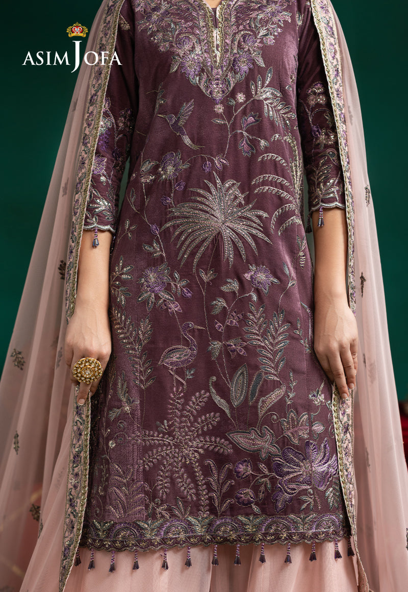 AJUMV-02 Embroidered Velvet Unstitched 3 Pcs