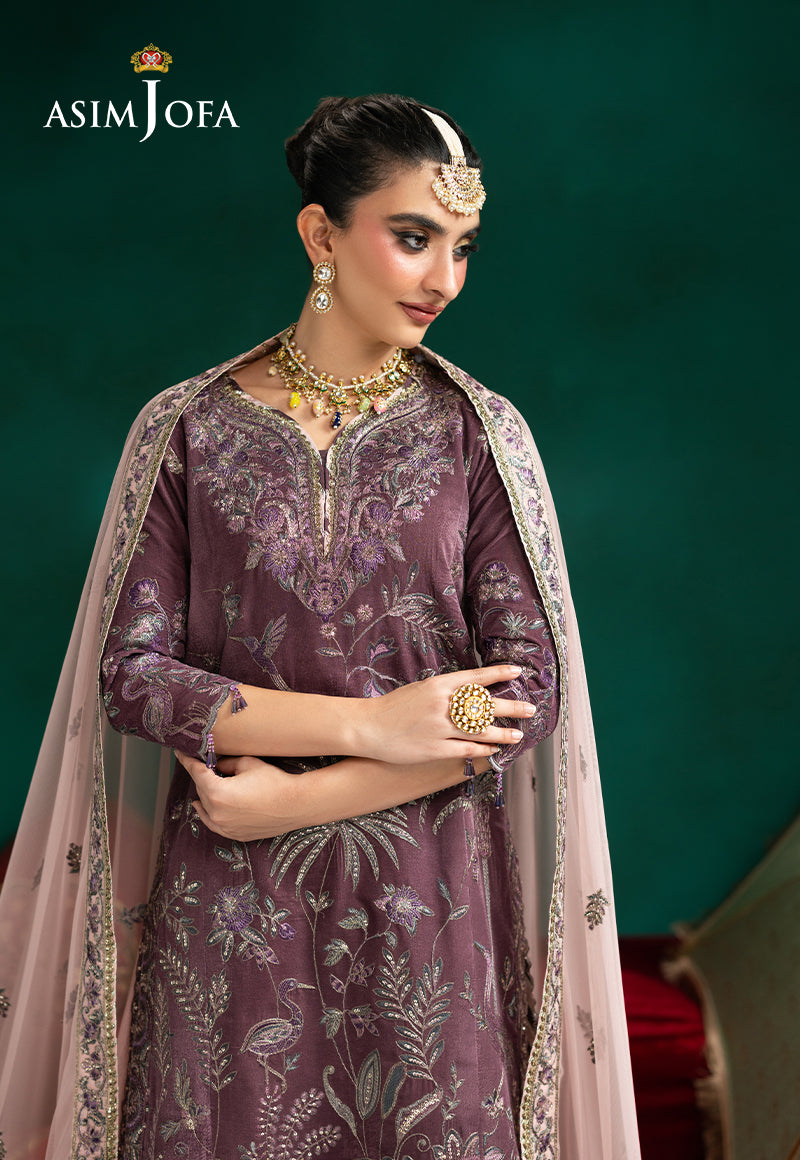 AJUMV-02 Embroidered Velvet Unstitched 3 Pcs