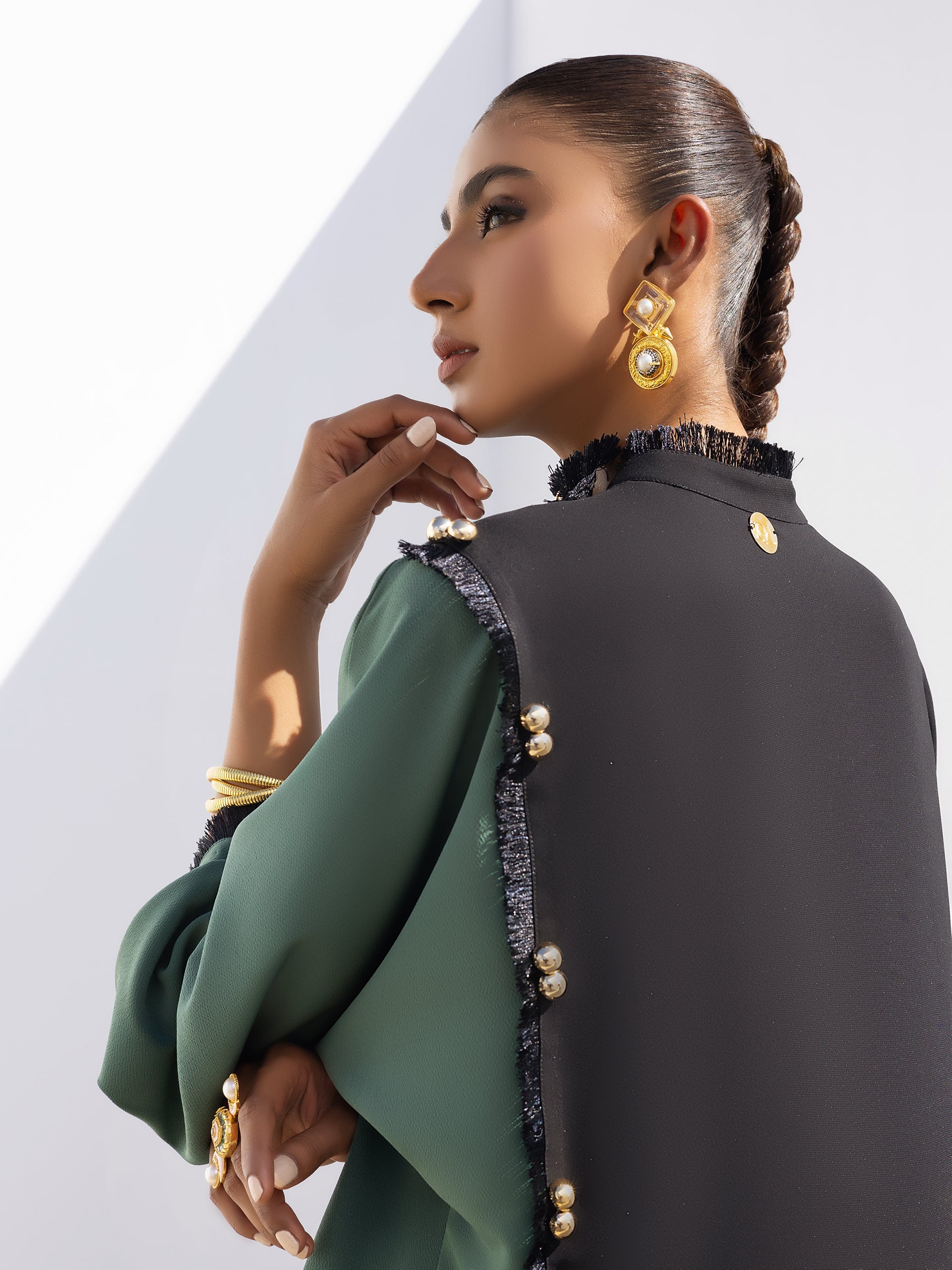 Reem - Dark Green & Black