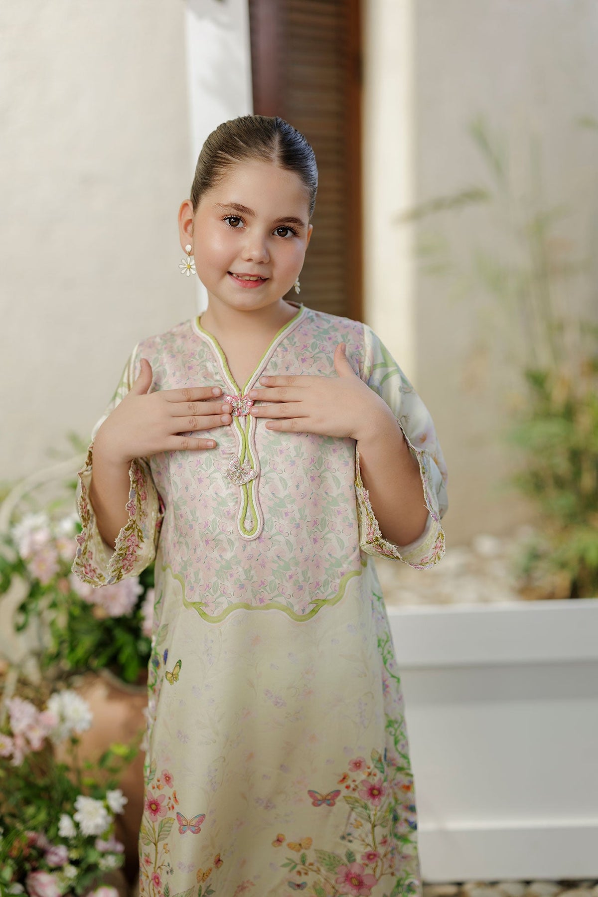 SS26DK-0246 L-GREEN 1 Pcs Kaftan