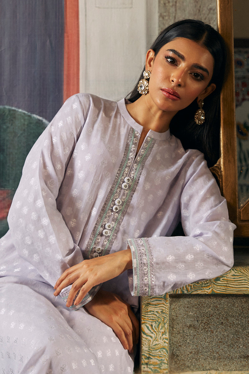 Zebaish-1 Piece Jacquard Embroidered Shirt
