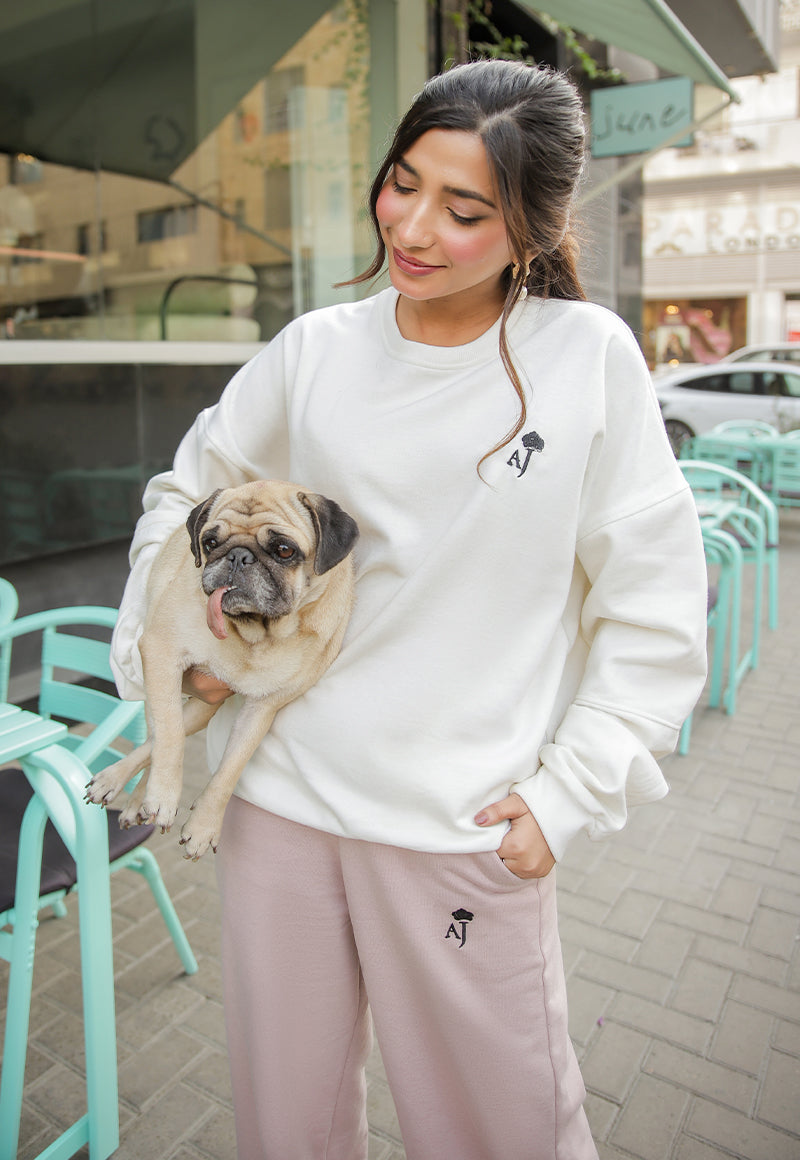 AJWET-06 UNISEX OFF-WHITE OVERSIZED SWEATER 1 PC