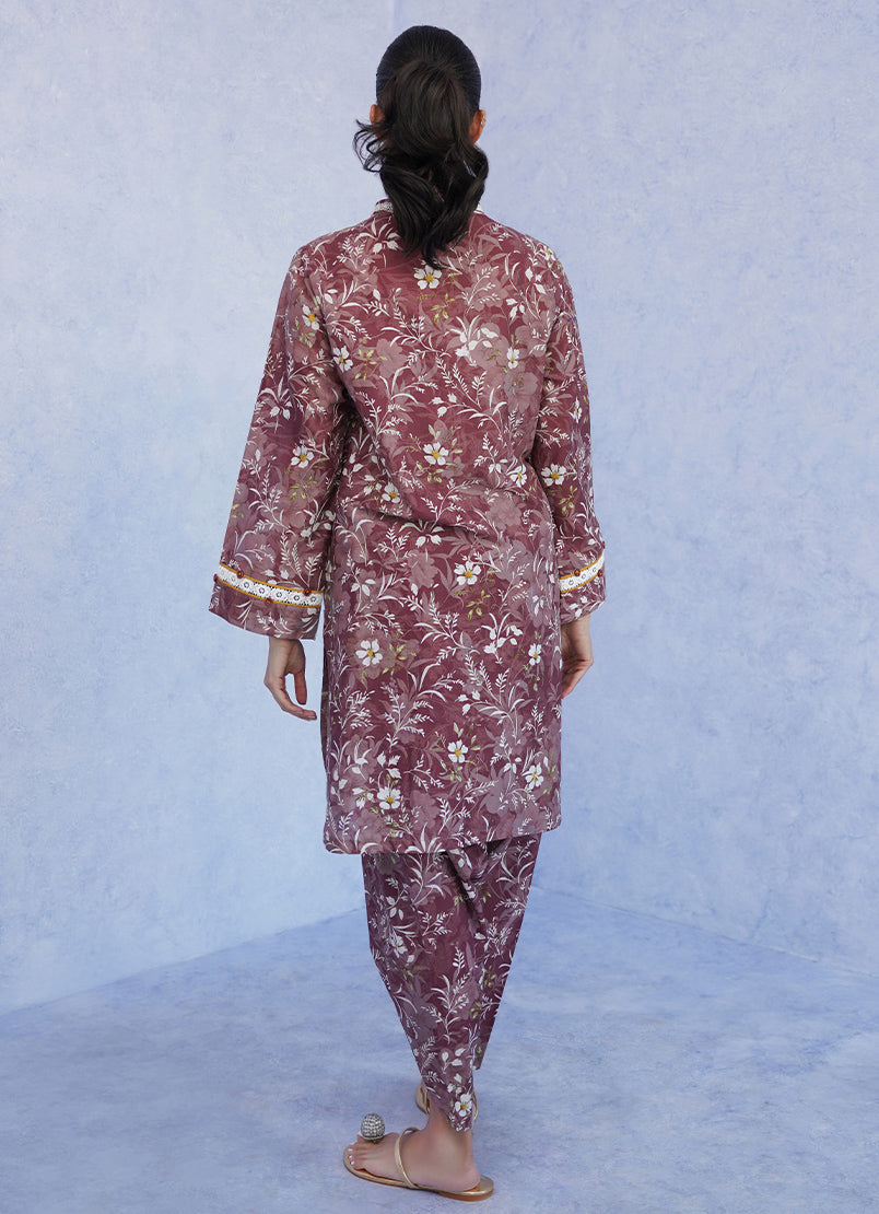 Maroon Floral Printed CO-ORD Set14257